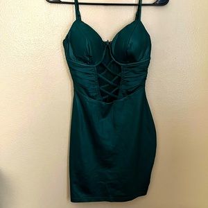 Green mini dress